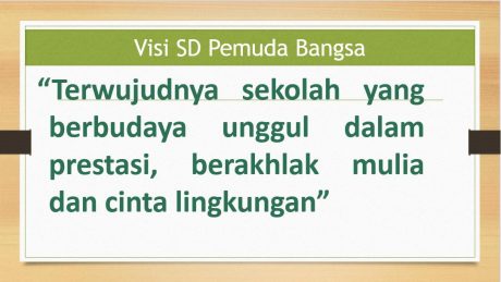 Visi Sekolah SD Pemuda Bangsa